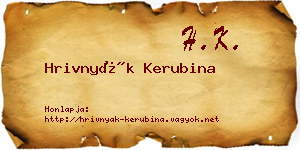 Hrivnyák Kerubina névjegykártya